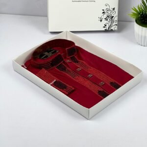 Sequence Embroidery Panjabi -Maroon